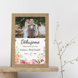 Svatební kartičky s poděkováním - Craft floral